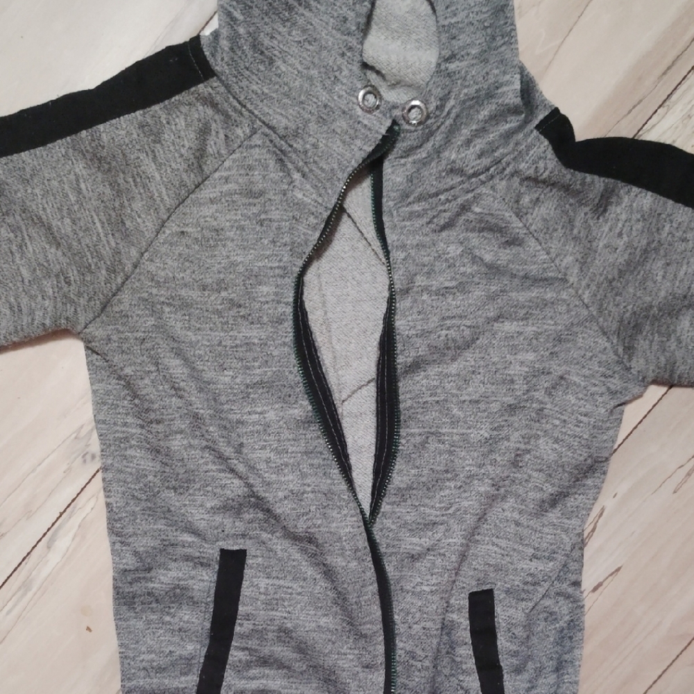 Athletic Gray Jacket with Black Accents
